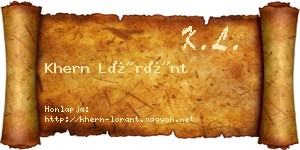 Khern Lóránt névjegykártya