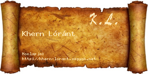 Khern Lóránt névjegykártya